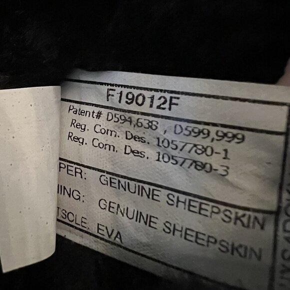 UGG Australia Mini Bailey Button II Logo Boots Black Size 7 Suede Shearling - Picture 8 of 10